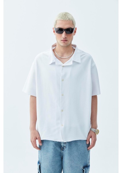 Oversize Keten Gömlek Beyaz fiyatları