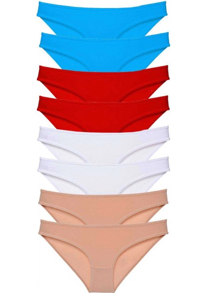 8 Adet Süper Eko Set Likralı Kadın Slip Külot 529