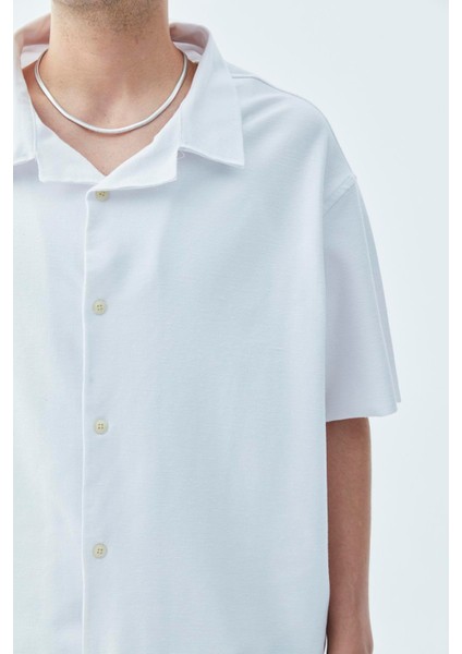 Oversize Keten Gömlek Beyaz fırsatları