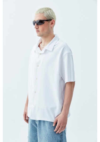 Oversize Keten Gömlek Beyaz indirimleri