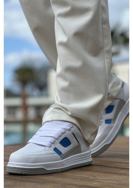 Avax Premium Kalite Erkek Sneaker Beyaz Mavi modelleri