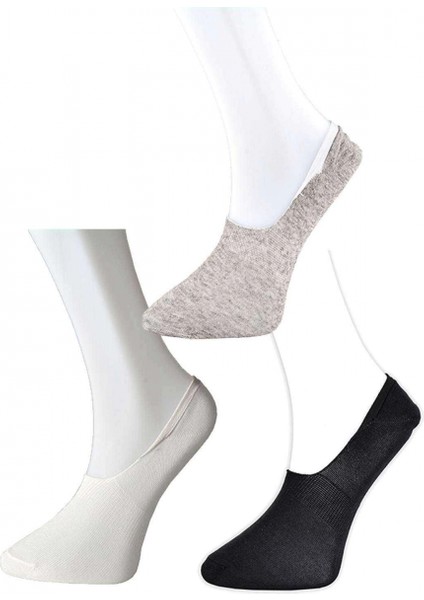 Siyah Gri ve Beyaz Erkek Babet Çorap 6 Çift modelleri