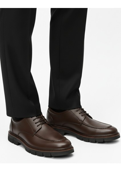 %100 Hakiki Deri Kahverengi Günlük Rahat Klasik Erkek Ayakkabı LUASS27AL0046 modelleri