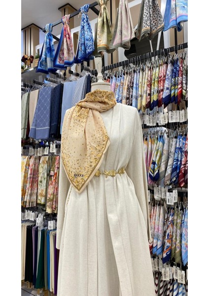 Zarafet Desenli Eşarp Bej