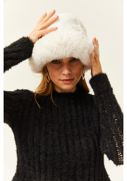 Kürk Yuvarlak Kalpak Şapka Peluş Bucket Şapka Bere modelleri