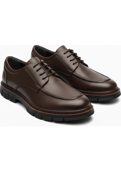 %100 Hakiki Deri Kahverengi Günlük Rahat Klasik Erkek Ayakkabı LUASS27AL0046 fırsatları