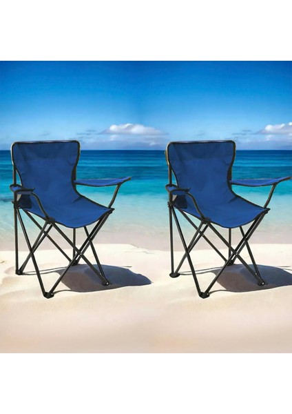 2'li Piknik ve Kamp Sandalyesi - Mavi