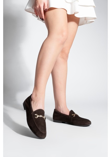 Kadın Hakiki Deri Acı Kahve Zincirli Loafer Günlük Ayakkabı Tanle fiyatları