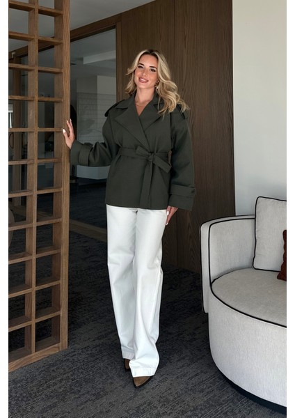 Haki Julia Kısa Trenç - 9609 fiyatları