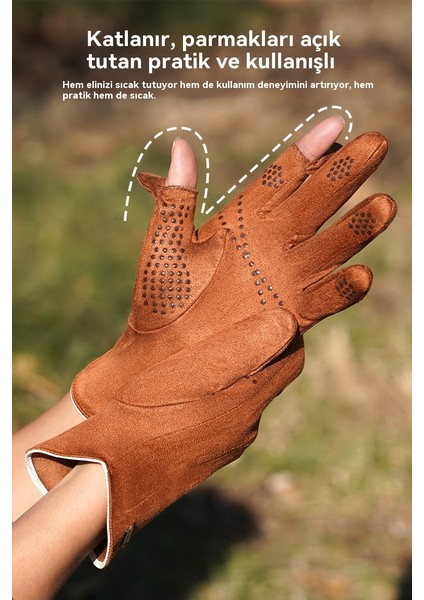 Erkek Eldiveni Dış Mekan Bisikleti Dokunmatik Ekranlı Geyik Derisi Kadife Eldiven (Yurt Dışından) fırsatları