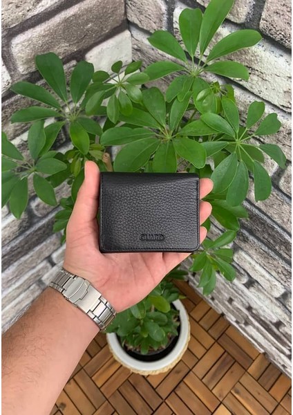 Siyah Hakiki Deri Içi Kırmızı Üçe Katlanır Dikey Model Spor Erkek Cüzdanı - XD-GRD829-ST