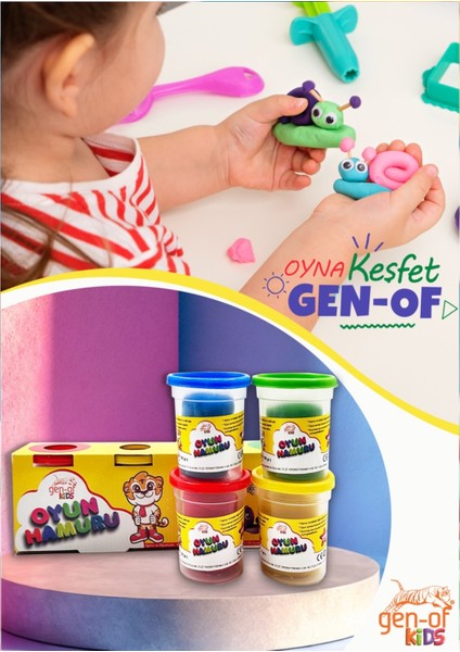 Oyun Hamuru 4 Renk Yumuşak ve Toksik Olmayan 400 gr Eğitici Aktivite Seti indirimleri