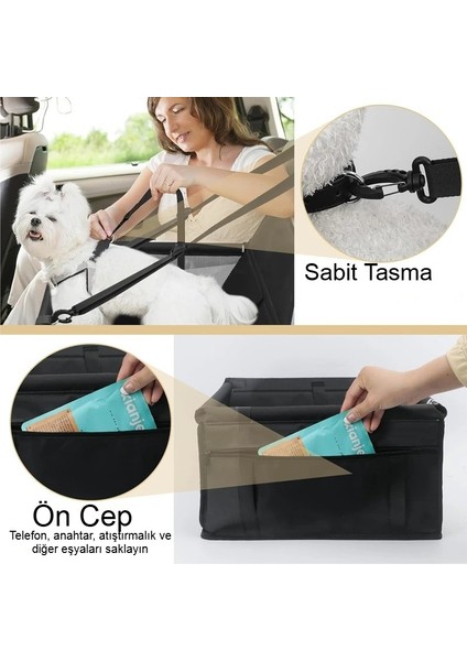 Evcil Hayvan Araba Koltuğu Katlanabilir Nefes Alabilir El ile Motorla Taşınabilir Kedi Köpek Koltuğu