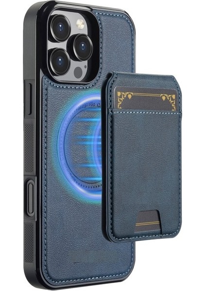 iPhone 15 Pro Max Kılıf Capella L3 Serisi Mıknatıslı Kartlıklı 2-1 Kapak