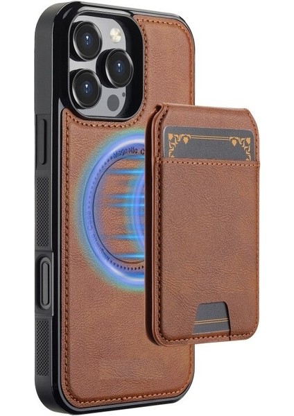 iPhone 15 Pro Max Kılıf Capella L3 Serisi Mıknatıslı Kartlıklı 2-1 Kapak