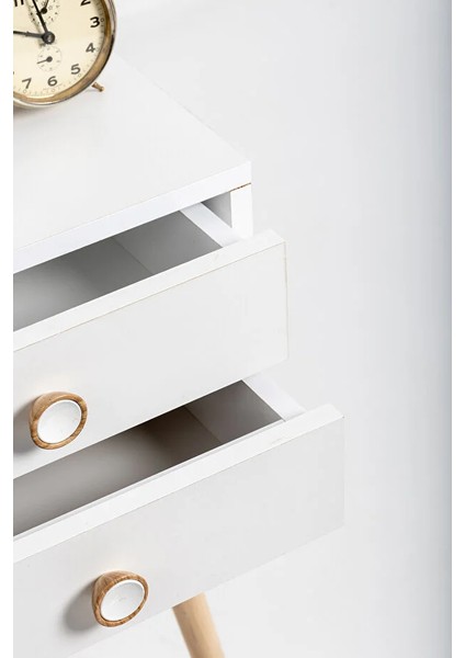 Flora Neva Iki Çekmeceli Komodin (Beyaz) modelleri