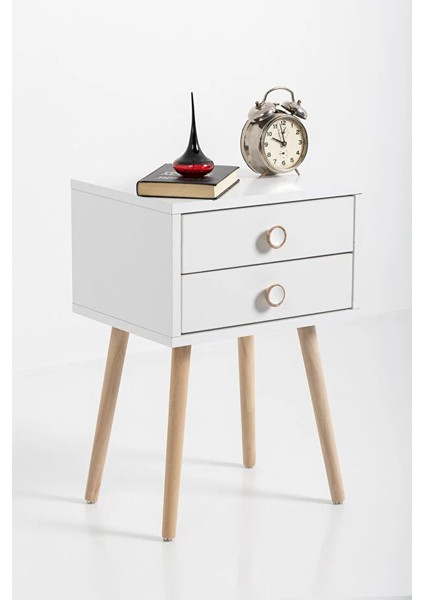 Flora Neva Iki Çekmeceli Komodin (Beyaz) indirimleri