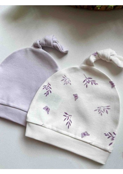 %100 Pamuk Bebek Şapka Önlük 4'lü Set | Kız Erkek Unisex modelleri