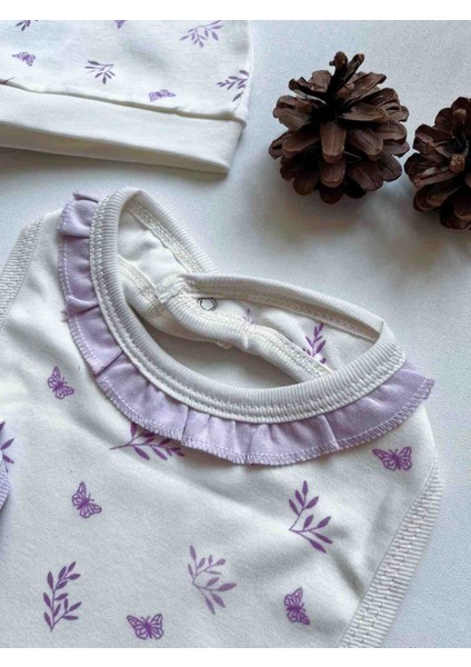 %100 Pamuk Bebek Şapka Önlük 4'lü Set | Kız Erkek Unisex fırsatları
