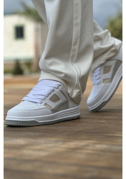 Avax Premium Kalite Erkek Sneaker Beyaz Bej