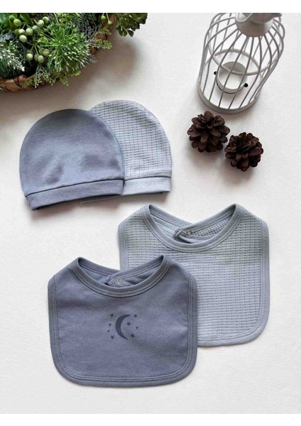 %100 Pamuk Bebek Şapka Önlük 4'lü Set | Kız Erkek Unisex fiyatları