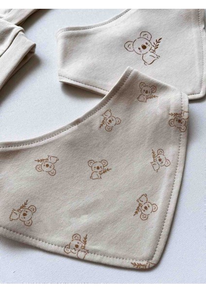 %100 Pamuk Bebek Şapka Önlük 4'lü Set | Kız Erkek Unisex modelleri