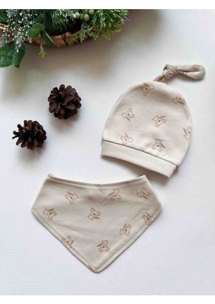 %100 Pamuk Bebek Şapka Önlük 4'lü Set | Kız Erkek Unisex indirimleri