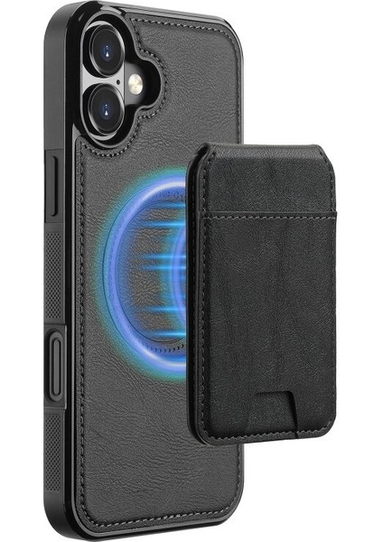 iPhone 16 Kılıf Capella L3 Serisi Mıknatıslı Kartlıklı 2-1 Kapak