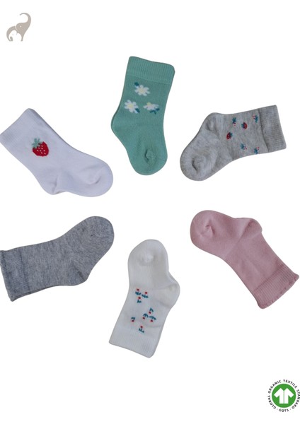 6'lı Organik, Yenidoğan, Babyshower, Hediyelik Kız Çocuk Çorap fiyatları