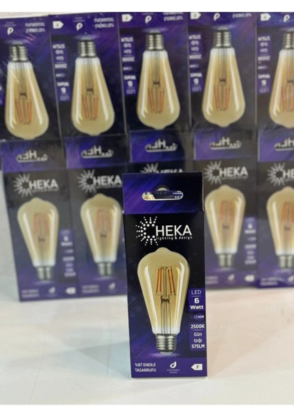 Heka LED Ampul 6 Watt 2500K E27 Gün Işığı Rustik Bohem Yüksek Işık Gücü Ampul fiyatları