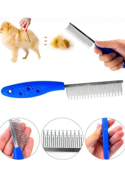 Kedi Köpek Tüy Açma Tarağı Kıtık ve Topak Açıcı Tek Taraflı Metal Tarak Ergonomik Saplı Bakım Tarağı fırsatları