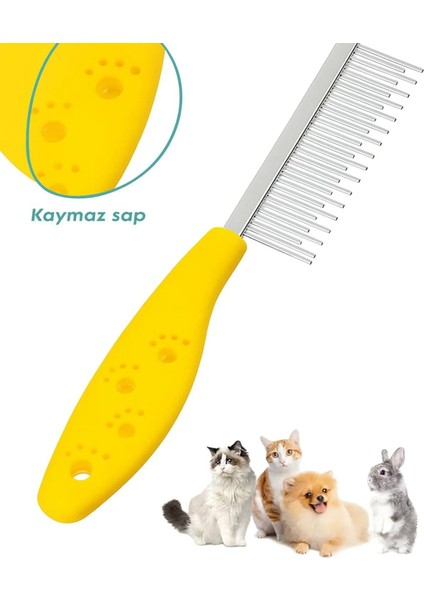Kedi Köpek Tüy Açma Tarağı Kıtık ve Topak Açıcı Tek Taraflı Metal Tarak Ergonomik Saplı Bakım Tarağı indirimleri