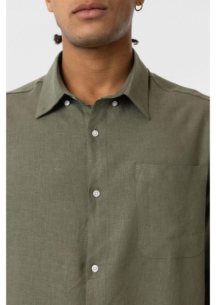 Cep Detaylı Oversize Uzun Kol Gömlek Haki indirimleri