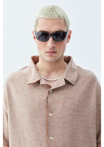 Oversize Keten Gömlek Kahve modelleri