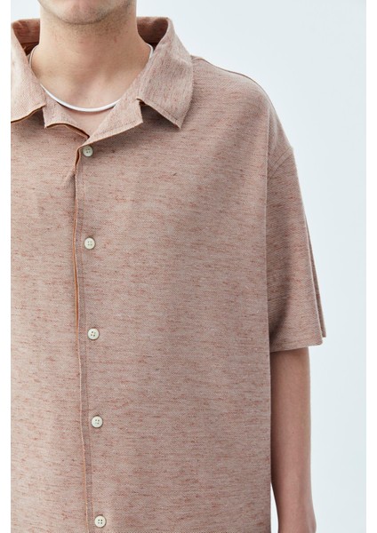 Oversize Keten Gömlek Kahve fırsatları