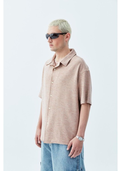 Oversize Keten Gömlek Kahve indirimleri