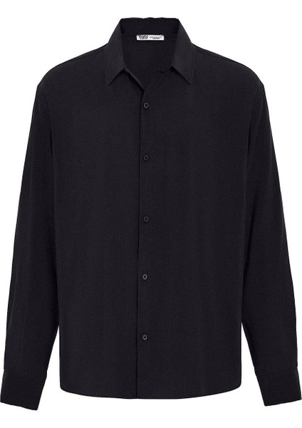 Basıc Oversize Uzun Kollu Modal Karışımlı Gömlek Siyah fiyatları