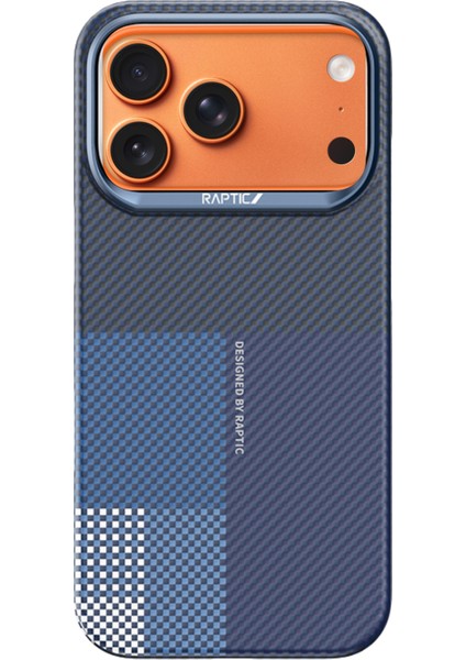 iPhone 17 Pro Max Uyumlu Kılıf M-Safe Şarjlı Aramid Skin Transform Serisi Kapak Mavi