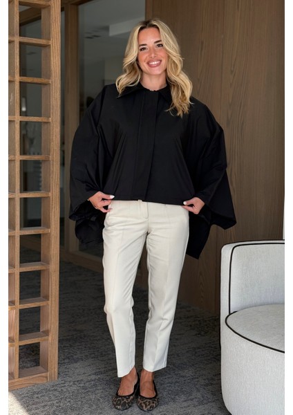 Siyah Pelerin Model Trençkot - 7603 fiyatları