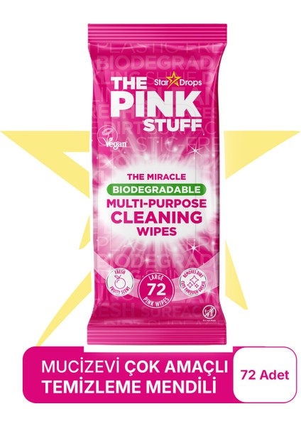 Çok Amaçlı Temizleme Mendilleri 72 Yaprak Vegan Doğal Koku ile
