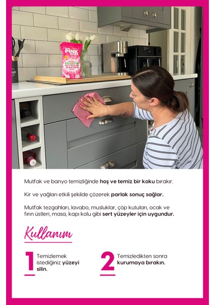 Çok Amaçlı Temizleme Mendilleri 72 Yaprak Vegan Doğal Koku ile modelleri