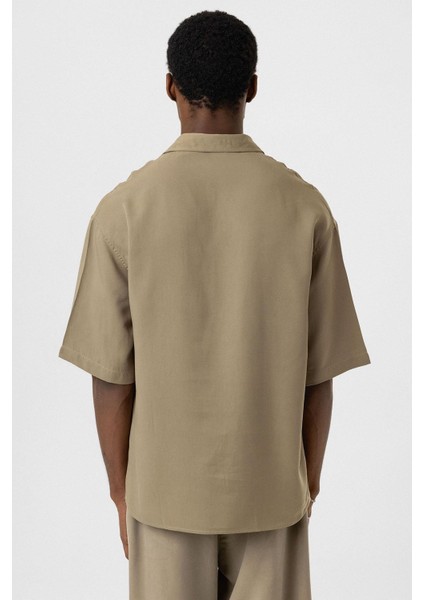 Oversize Lyocell Kumaş Gömlek Haki indirimleri