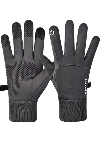 Kadife Isıtmalı Eldivenler, Erkek Dokunmatik Ekranlı Bisiklet ve Dış Mekan Eldivenleri (Yurt Dışından)