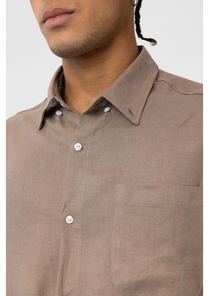 Cep Detaylı Oversize Uzun Kol Gömlek Vizon indirimleri