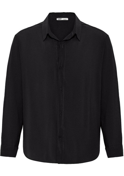 Oversize Modal Kumaş Gömlek Siyah fiyatları