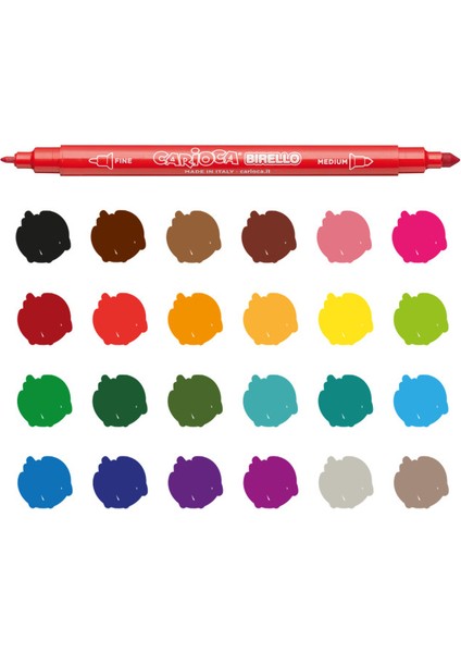 Bırello Super Yıkanabilir Çift Taraflı Keçeli Boya Kalemi 24'lü fiyatları