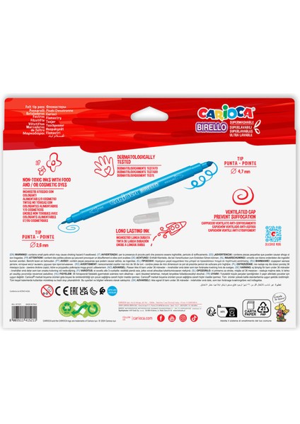 Bırello Super Yıkanabilir Çift Taraflı Keçeli Boya Kalemi 24'lü fırsatları