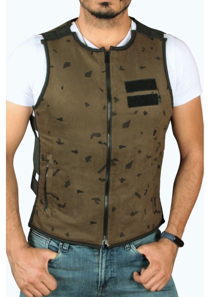 Içi Kürklü Spor Kamuflaj Yelek