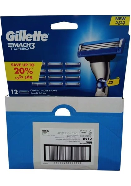 Mach 3 Turbo Yedek Bıçak 12'li fiyatları