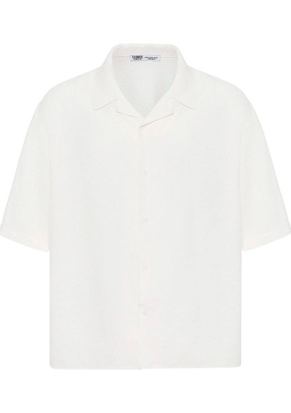 Yıkamalı Oversize Kısa Kol Gömlek Ekru fiyatları